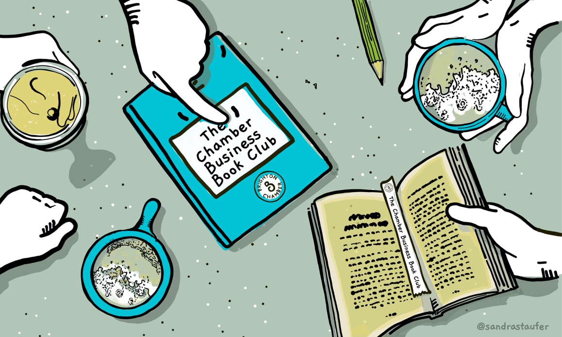 Illustration 'Bookclub' for brighton Chamber of Commerce by Sandra Staufer